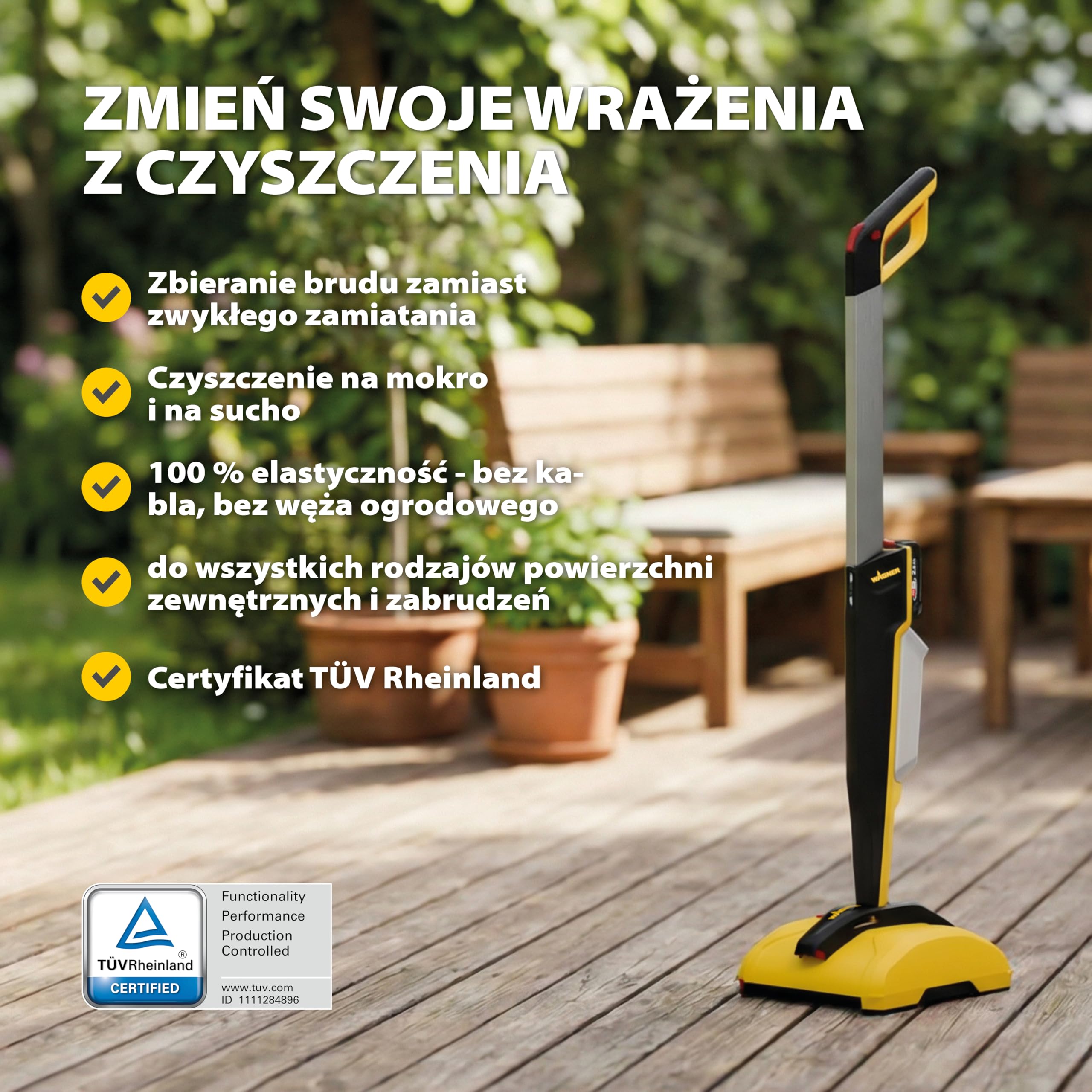 WAGNER wielofunkcyjnemu urządzeniu do czyszczenia tarasów Levaro Powerbrush 18V (Bateria i ładowarka nie są dołączone) - do nieskomplikowanego sprzątania konserwacyjnego obszarów zewnętrznych