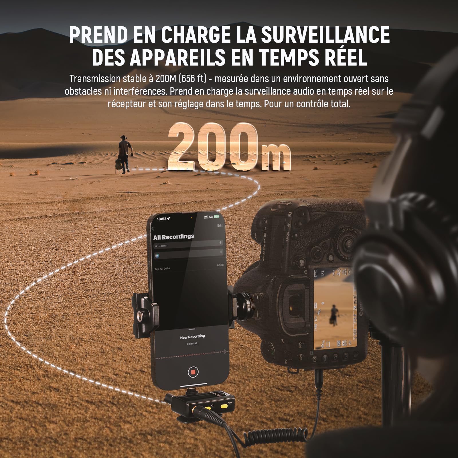 NEEWER CM28 Système de microphone sans fil Lavalier avec étui de chargement, 2 clips de micro, stockage de 4 Go, autonomie de 9 heures, micro-cravate compatible avec iPhone/Android/PC/appareil photo