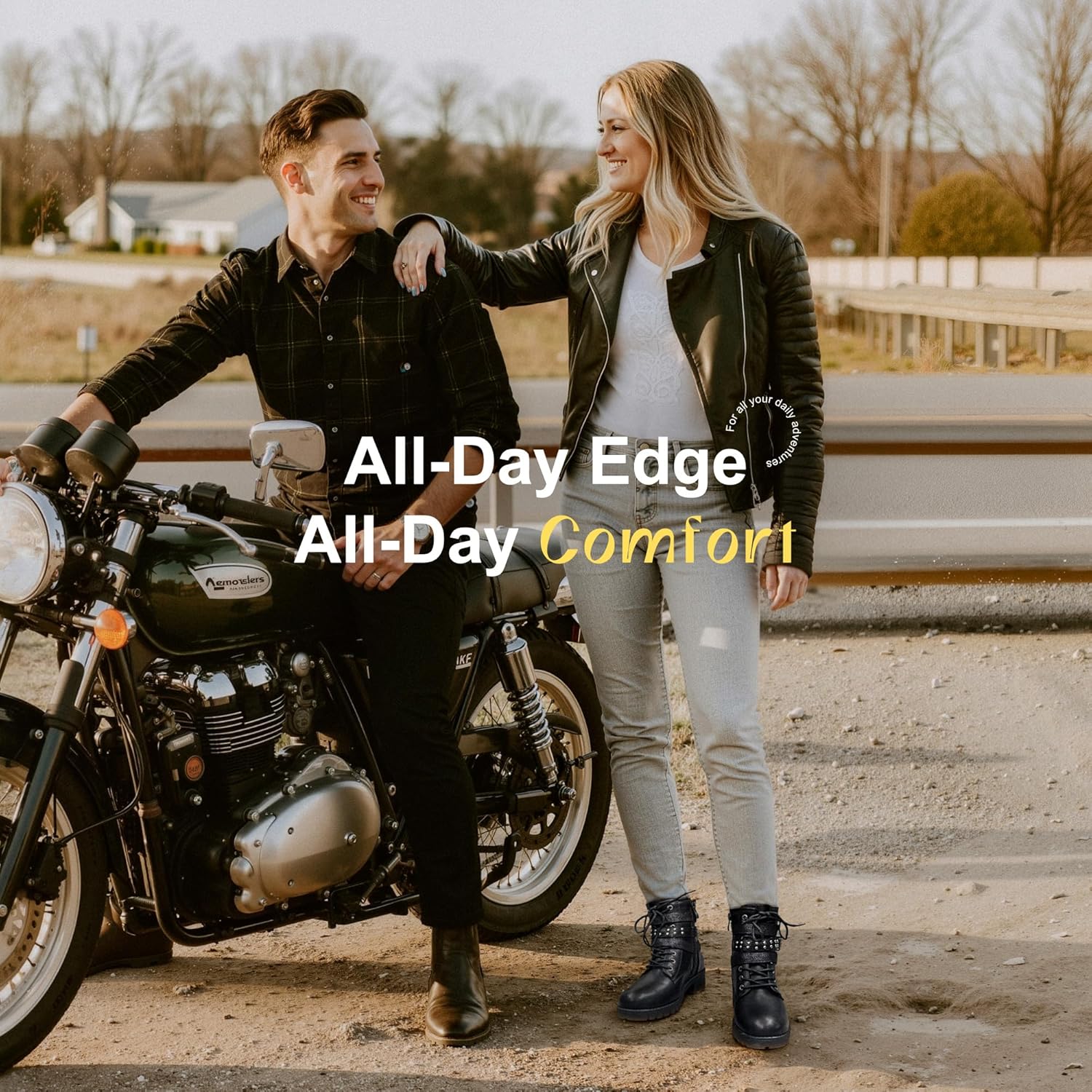 Vepose Women's 916 Ankle Boots, Combat Lace up Short Booties with Inside Zipper - Image 2