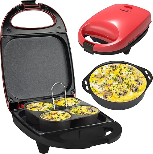 Brentwood TS-256R Máquina eléctrica de huevos, estándar, rojo