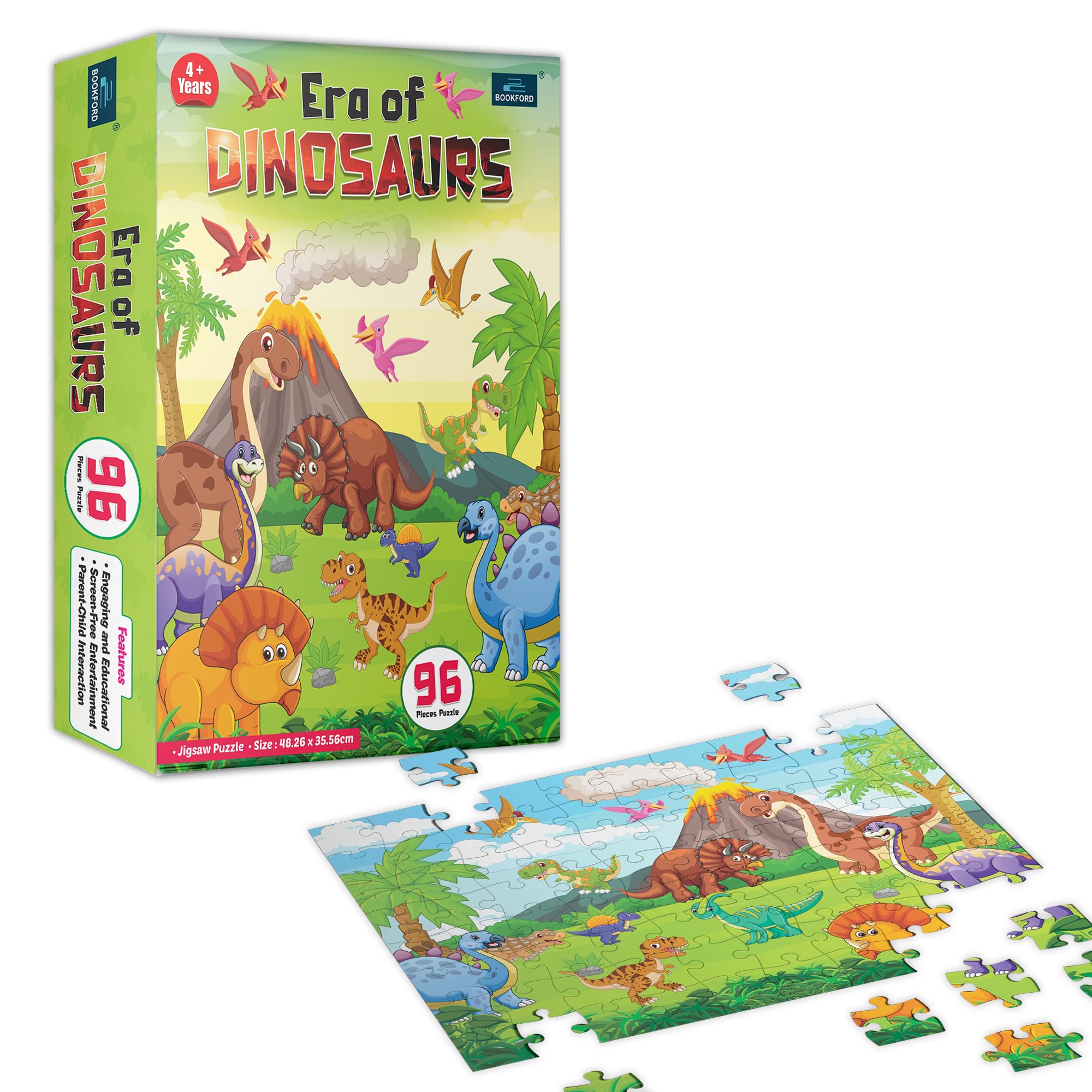 Buy Puzzle BOOKFORD 96Pcs Era of Dinosaur Jigsaw Puzzle for Kids