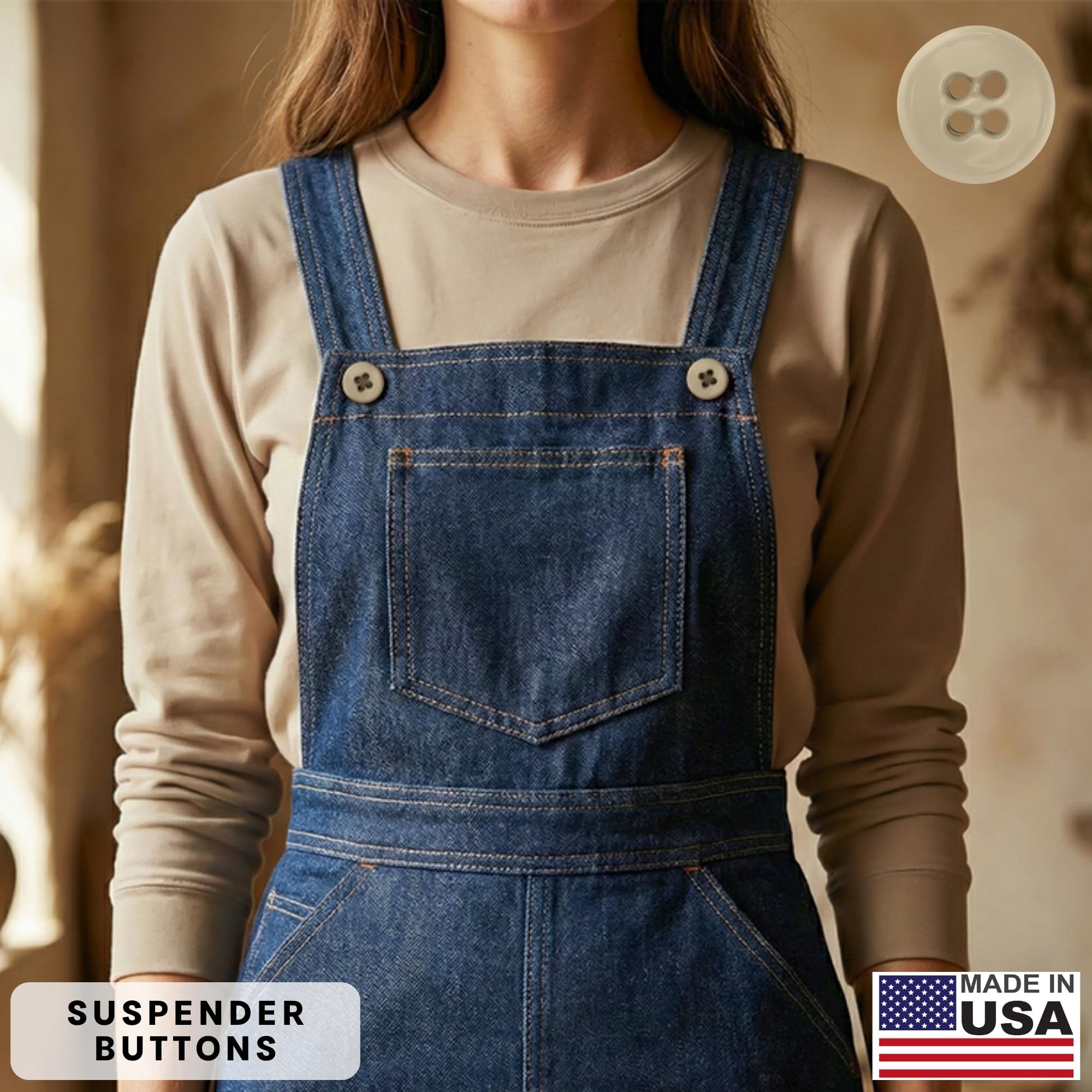 buttonmode Universal Suspender botones para pantalones, 17 mm 12 unidades