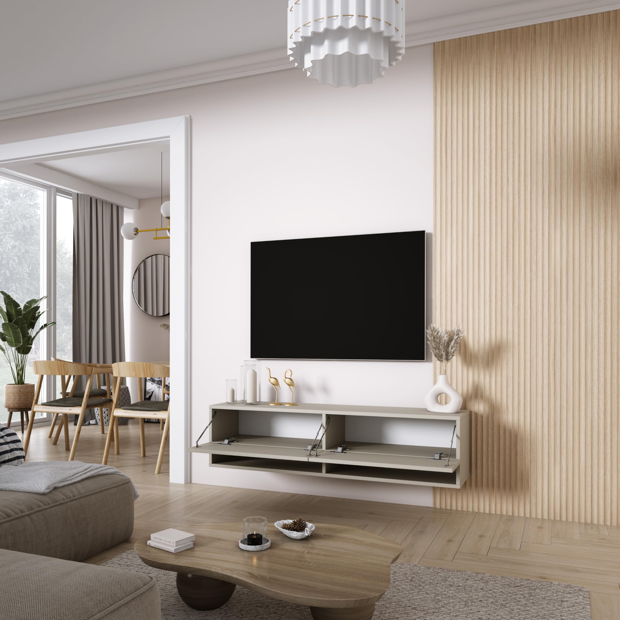 3E 3xE living.com Mobile TV 140 cm Cachemire, 140 × 32 × 34 cm