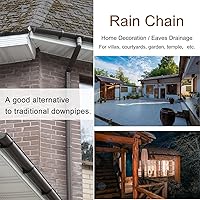 Vista 6 de Rain Chains Aluminum Rain Chains to Replace Downspouts, Rain Direct Chains for Home Display/Eaves Drainage(100cm (3.3ft))