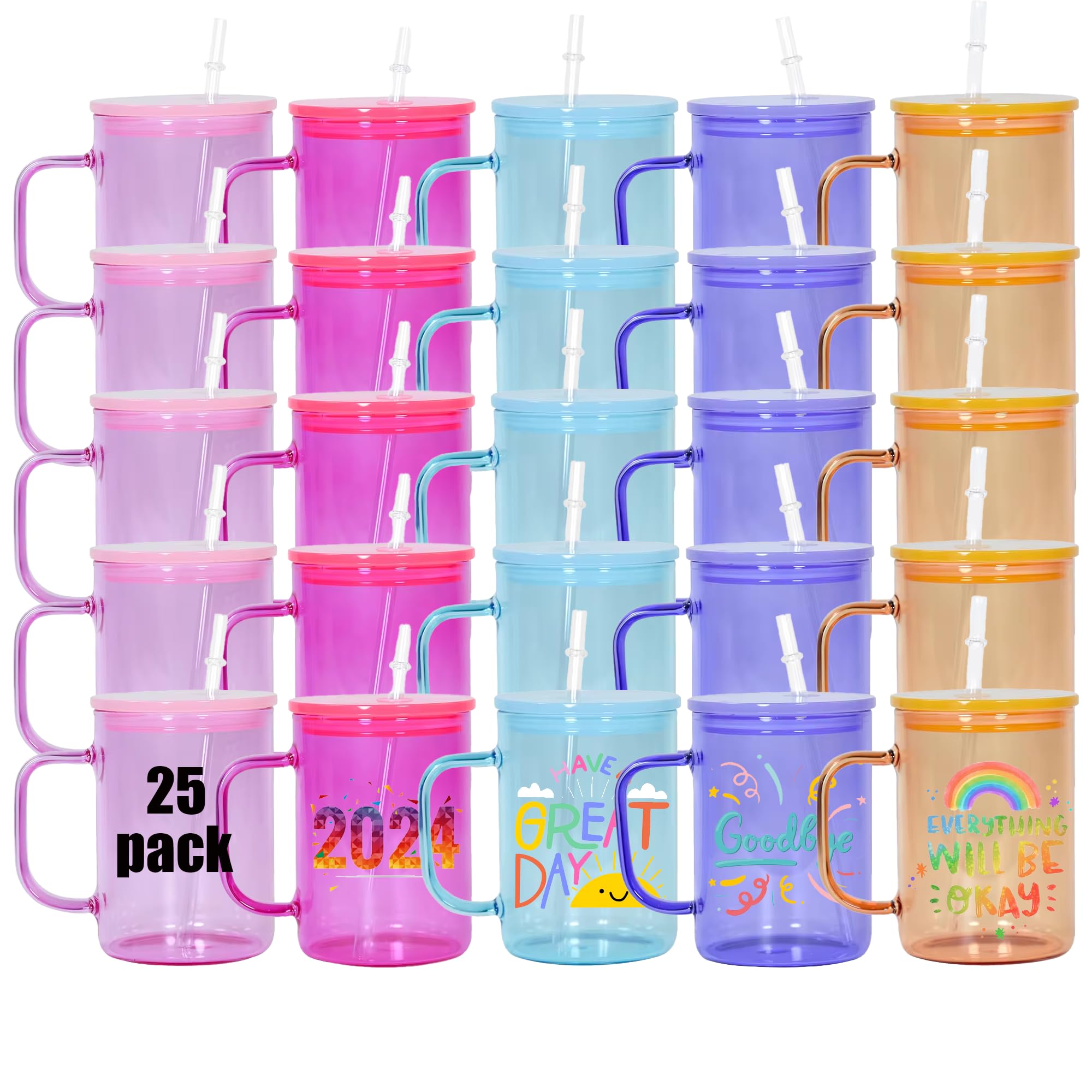 マグカップ5セット　B-17 、B-25 、DC-3、PBY-5A カタリーナ他 Amazon.com | Icesip 25 pack 17oz Sublimation Mugs,Colorful
