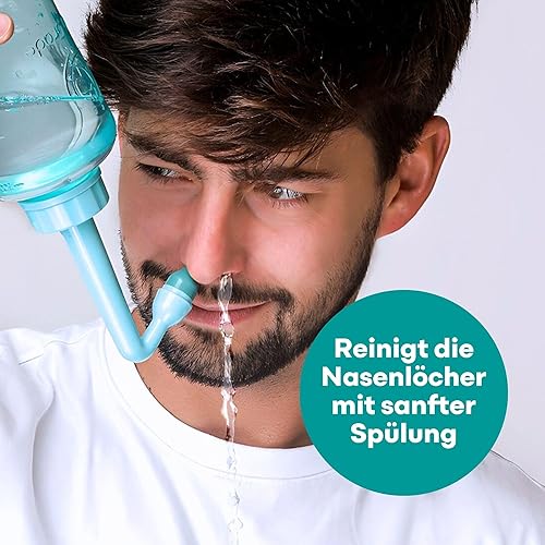 Miniatura 5 de Medi Grade Botella de enjuague sinusal, 16.9 fl oz con 30 paquetes de enjuague sinusal, sistema completo de riego nasal, limpiador de nariz Neti Pot