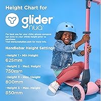 Vista 6 de Yvolution Y Glider Nua 3-Wheel Kids Scooter – Adjustable Height, Arc-Folding Handlebar, LED Light-Up Front Wheels, Extra-Wide Deck, Ages 3-10