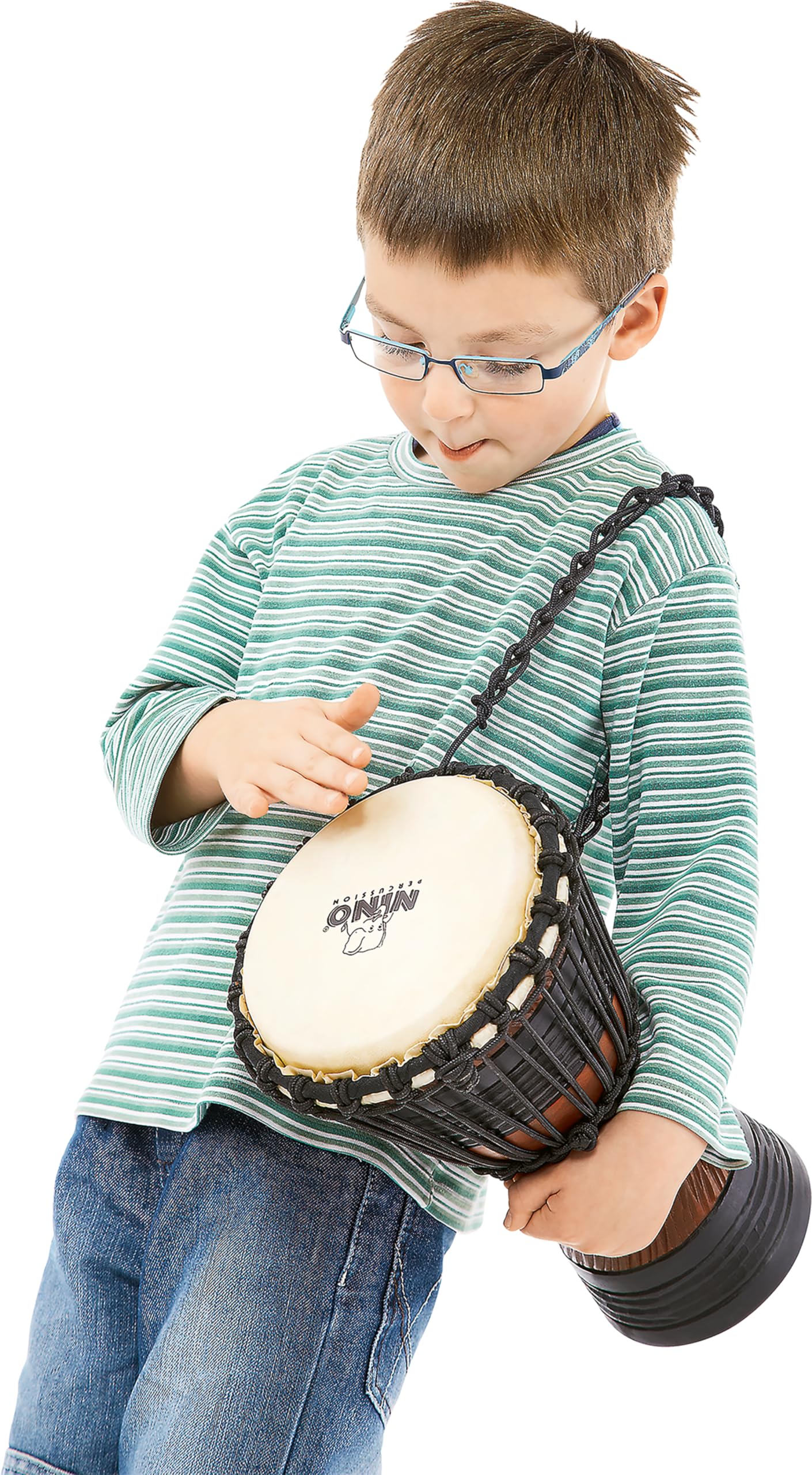 Nino Percussion Water Rhythm Djembe – Bardzo Mały Instrument Muzyczny Dla Dzieci W Wieku Od 3 Lat – Średnica 4,5 Cali – Mahoń, Wykończenie Naturalne (NINO-ADJ2-XXS)
