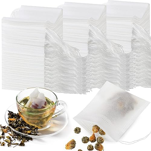Zubebe 2400 bolsas de té desechables con cordón, bolsas de té vacías para té suelto, bolsas de filtro de té natural, bolsas de té rellenables