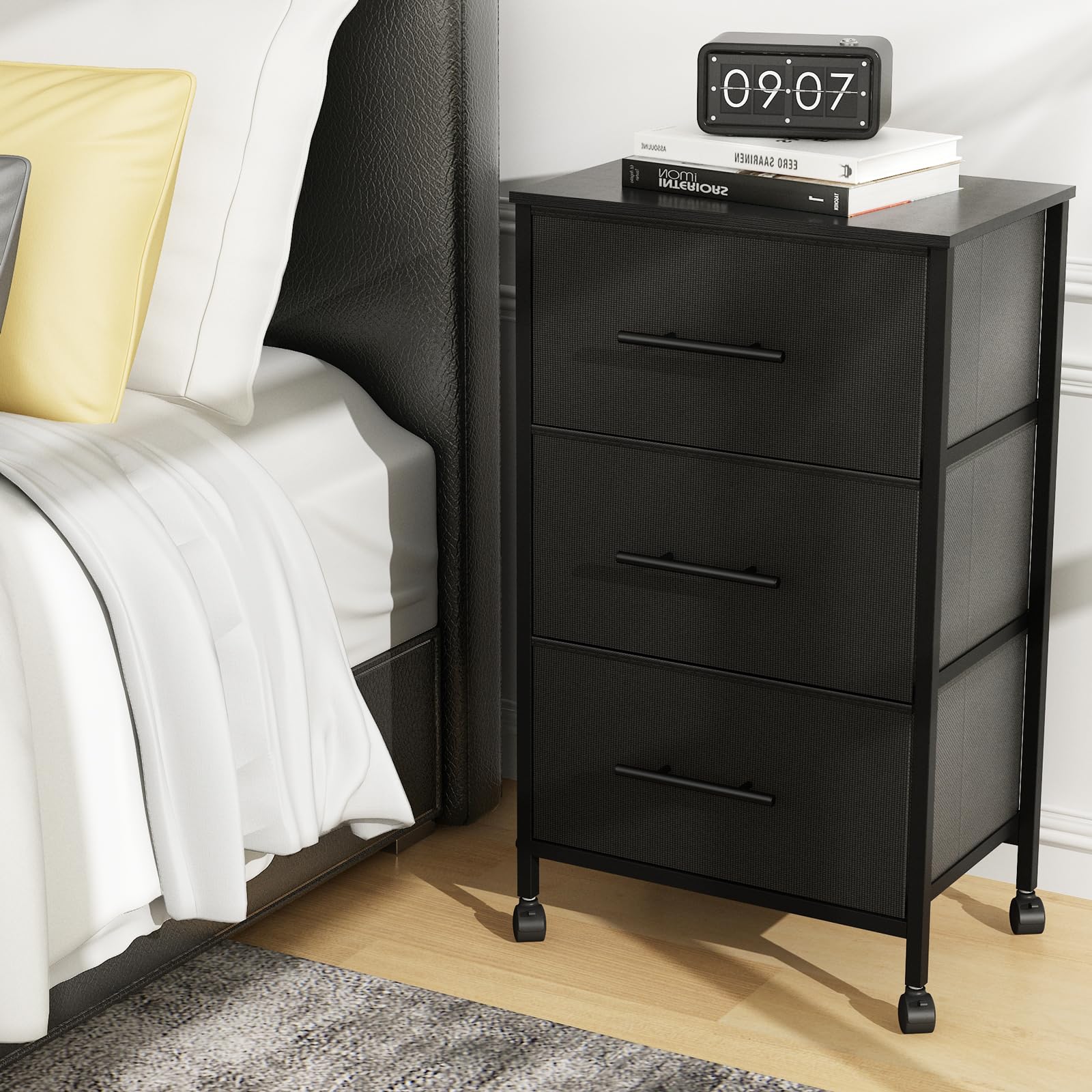 Trironsun Kommode Für Schlafzimmer Mit 4 Stoffschubladen Schmale