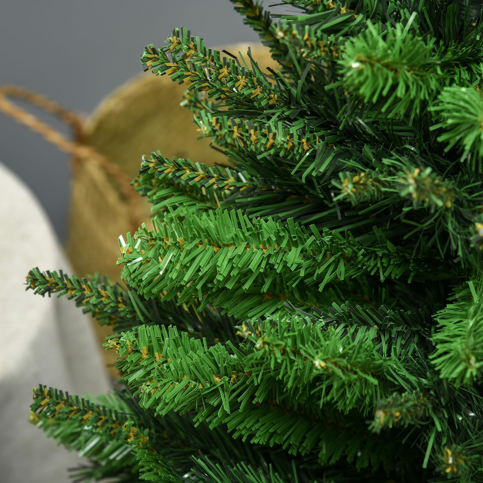 HOMCOM Sapin de Noël Artificiel 120 cm, 310 Branches, Arbre de Noël Vert | Plastique Ignifugé, Socle Pliable en Acier