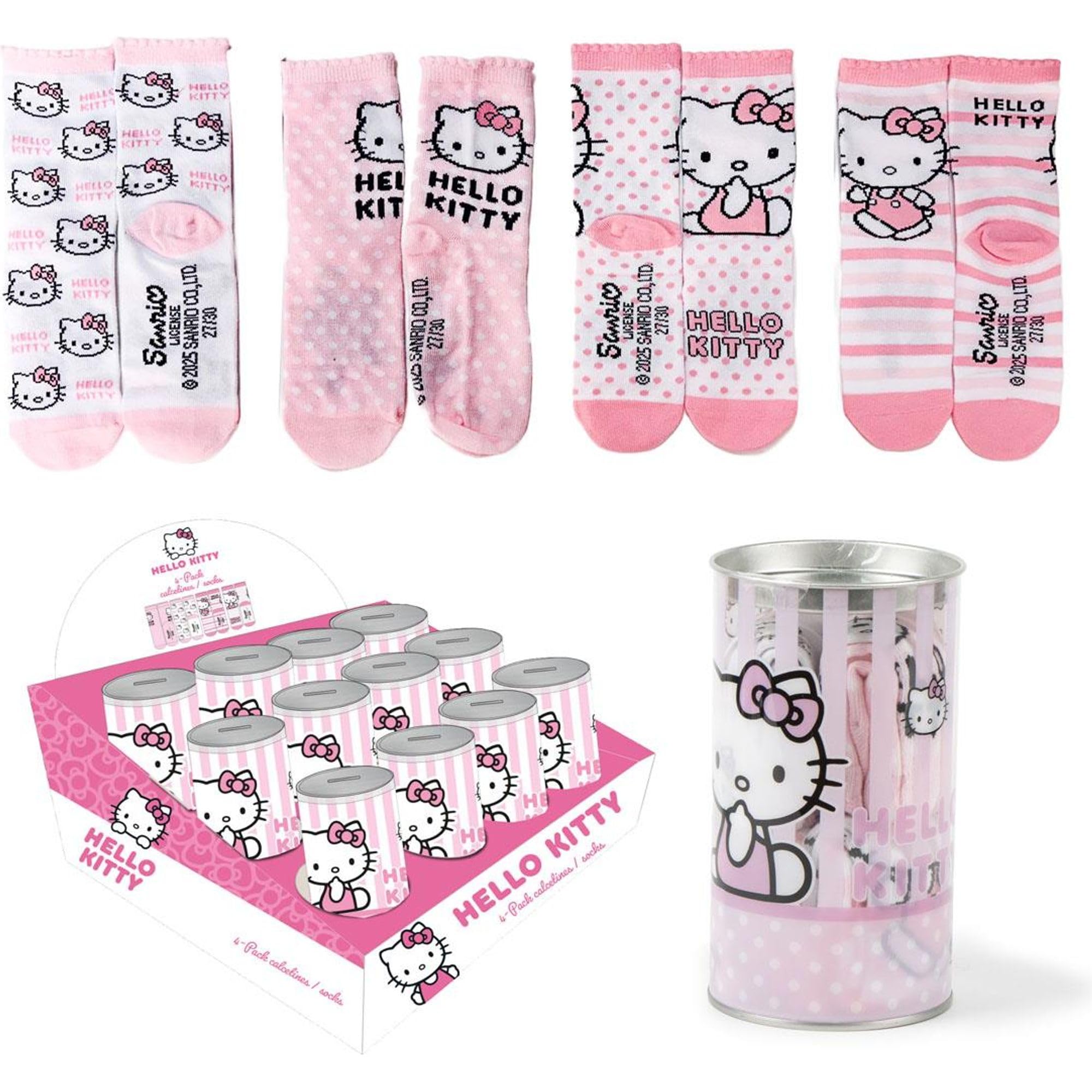 CERDÁ LIFE'S LITTLE MOMENTS Hello Kitty skarpetki dziecięce unisex 4 sztuki, Hello Kitty, 35-38