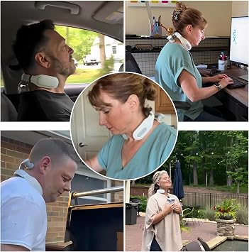 Electric Neck Massager with Heat - 2.0 Pro 4 Head Cervical Spine Massage for Shoulder Pain Relief, 16 Intensity Levels, Ergonomic Design Portable Nerve Massager for Home, Office & Travel
