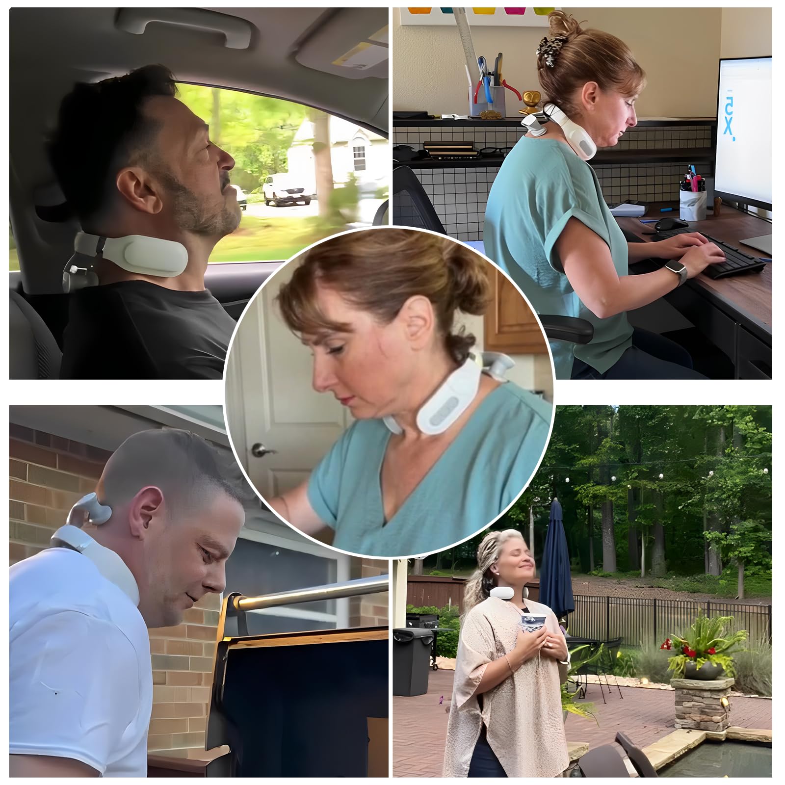 Masajeador de cuello eléctrico con calor - 2.0 Pro 4 cabezas de masaje cervical para alivio del dolor de hombro, 16 niveles de intensidad, diseño ergonómico portátil para masaje de nervios para el