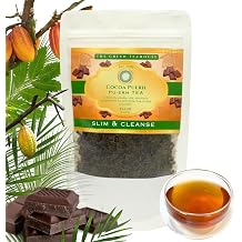 Aged Fermented Cocoa Pu-erh, Caffeinated Rich Probiotic, Gut Health, Loose Leaf Tea, Resealable Bag