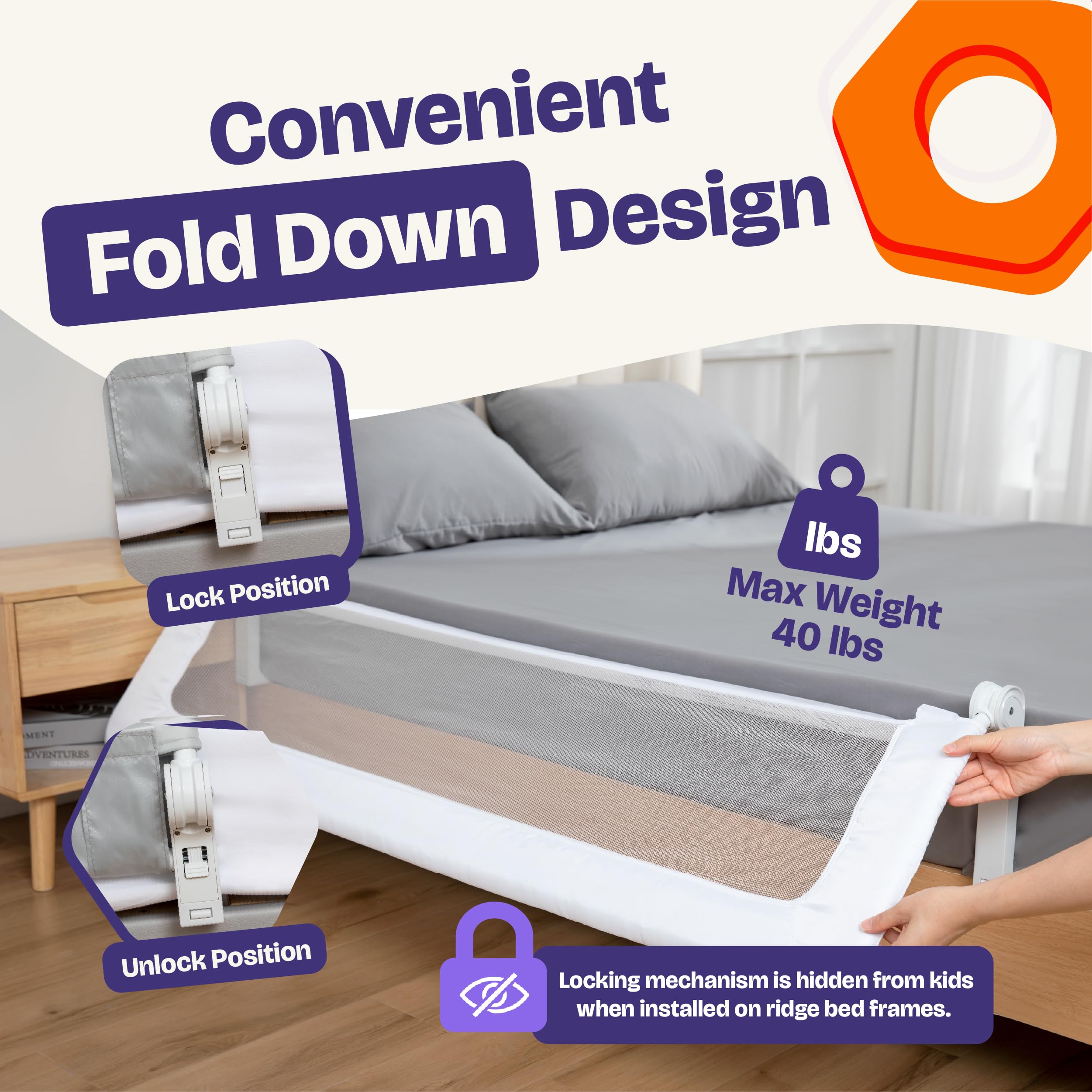 特別価格ComfyBumpy Bed Rail for Toddlers - Extra Long Bedrail Guard for Kids Twin, Double, Full Size Queen ＆ King Mattress -for Baby ＆ Child並行輸入 : ComfyBumpy 1-Pack Bed Rail for Toddlers 55.5\" L x