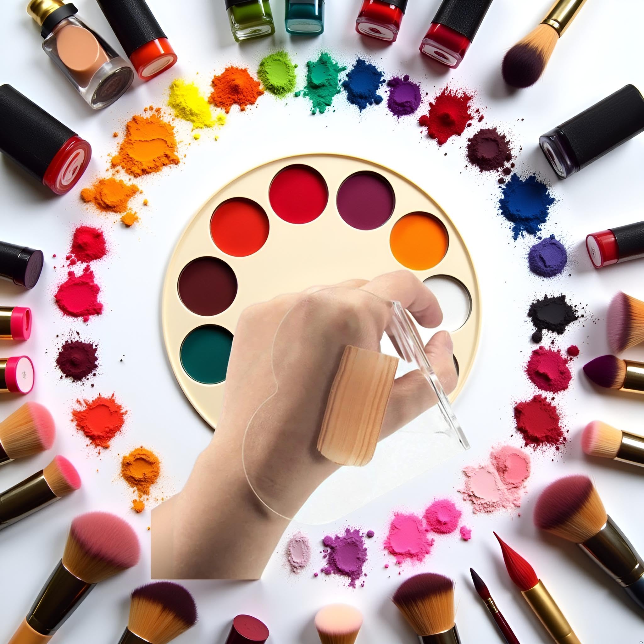Paleta de acrílico transparente, maquillaje, sombra de ojos, base, paleta de lápiz labial, bandeja de pintura de arte de uñas, bandeja de mezcla de color, manicura de gel de uñas, herramienta de 3