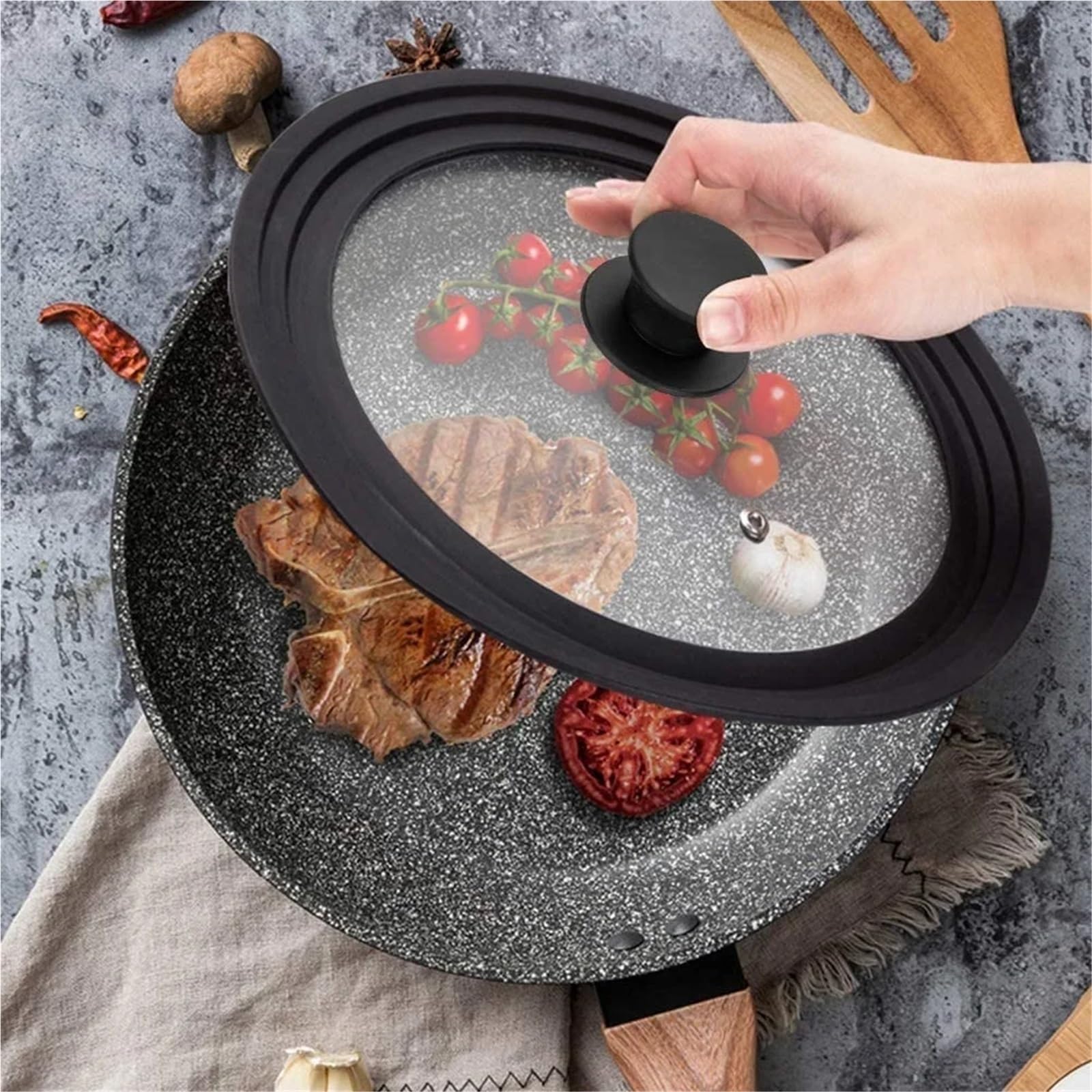 Asa de la tapa de una olla, Reemplazo de manija perilla tapa olla silicona, 10 piezas, multicolor(Red)