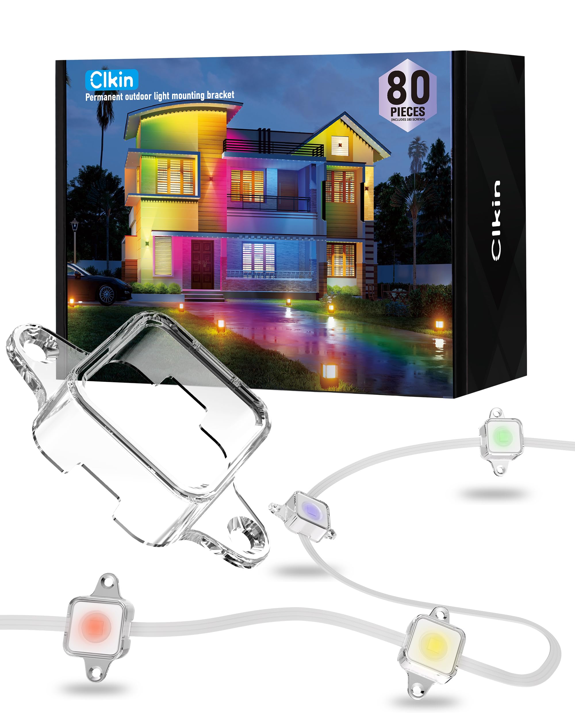 Light Clips for Govee Outdoor Lights (Model H705 ABCDEF) It is an Ideal Solution to Replace 3M Adhesive Tape. Easy to Install, it Comes with 80 Brackets and 160 Screws