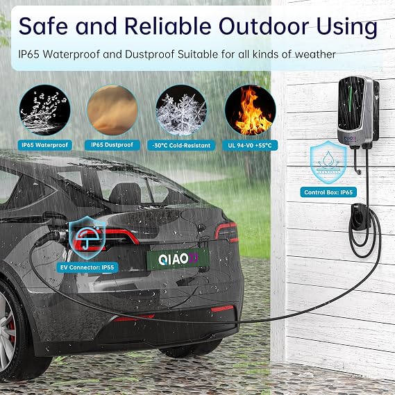 QIAO)) 7.4kW EV Charger Type 2, 5 M Smart wall-Mounted Charging Station