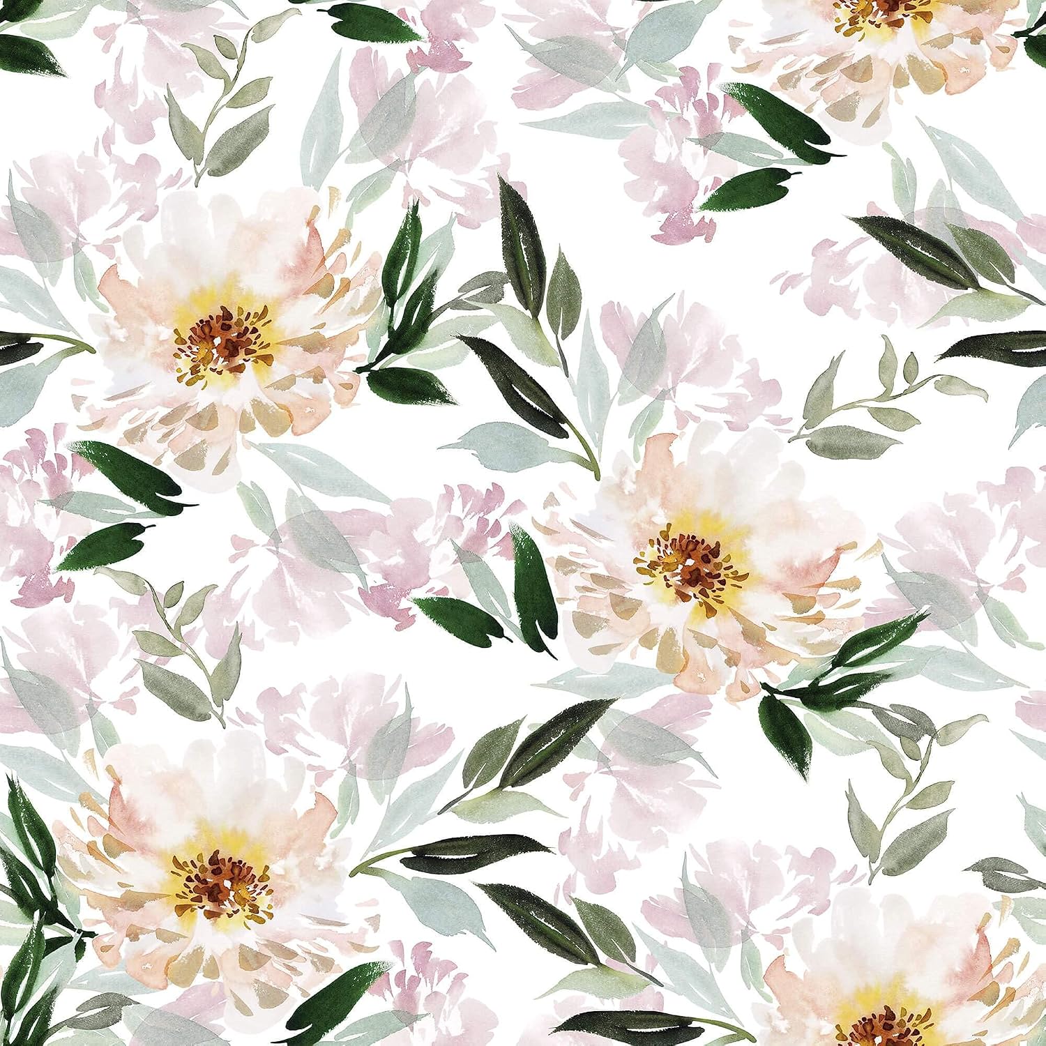 SpeedWallpaper Green Leaf Peel and Stick Removable Wallpaper 5236