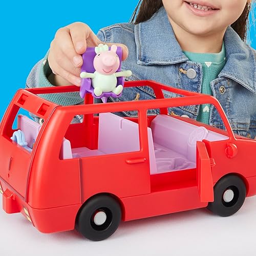 Miniatura 5 de PEPPA PIG Peppa's Big Family Car con 2 figuras (se adapta a 5), juego de autos de juguete para niñas y niños de 3 años en adelante