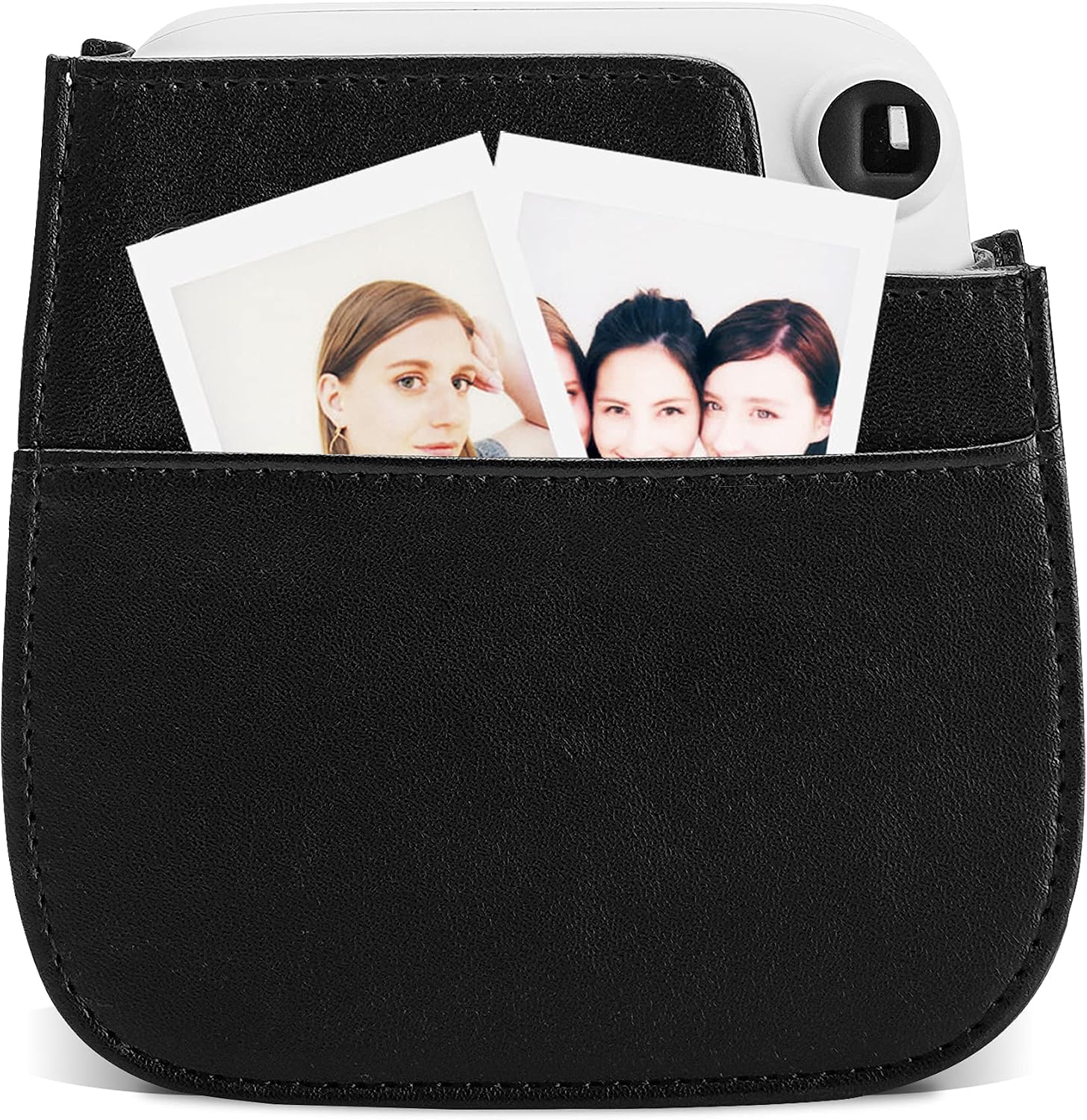 Blummy PU Leather Camera Case Compatible with Fujifilm Instax Mini 11 Instant Camera with Adjustable Strap and Pocket (Black)