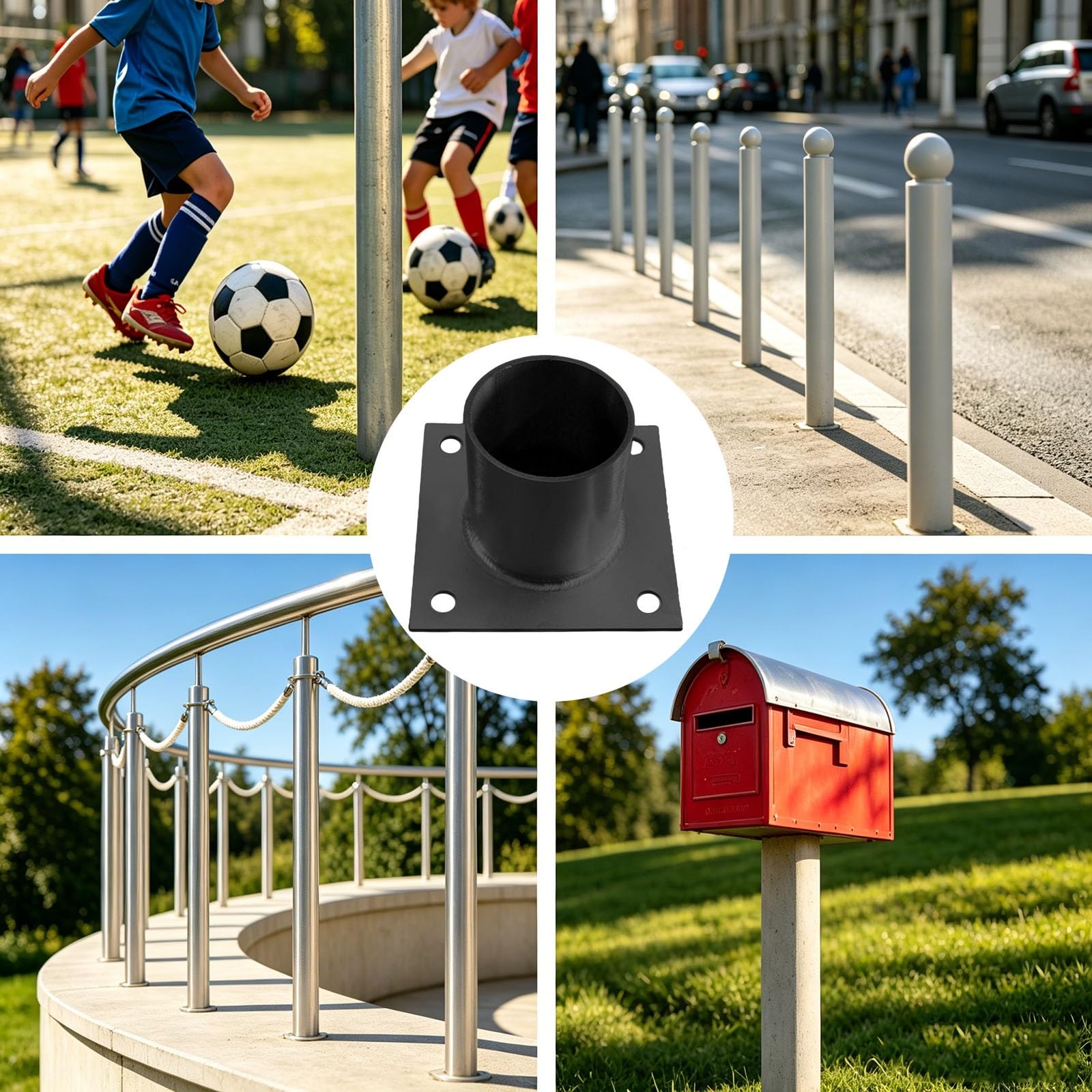 Soporte para Poste Base para Postes de Madera Soporte De Anclaje para Postes De Terraza | Para Exteriores/ Aceras / Entradas De Vehículos, Soporte Para Columnas De Hormigón(Dia120mm/4.7")
