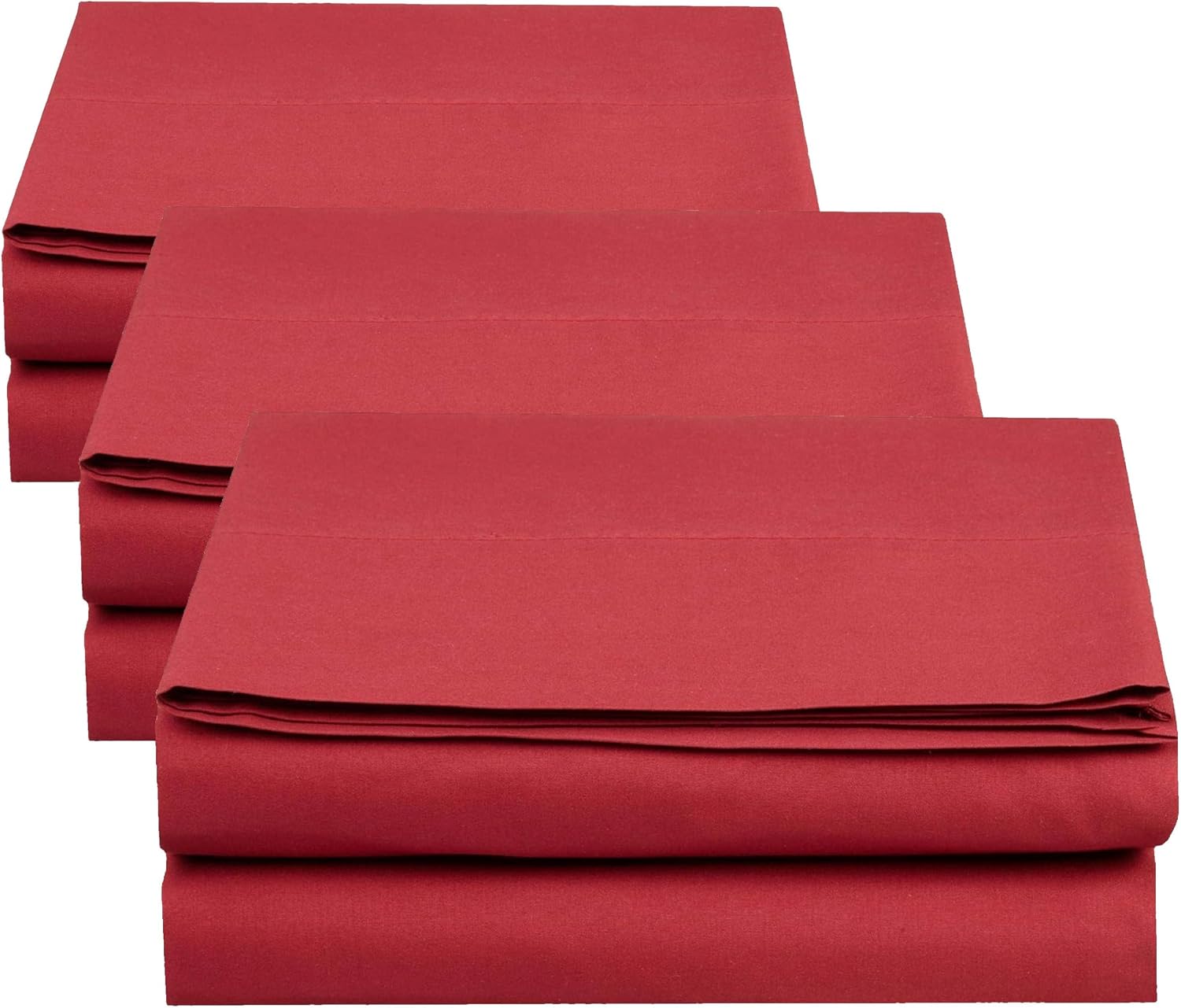Elegant Comfort Premium Hotel Quality 1-Piece Flat Sheet, Luxury and Softest 1500 Premium Hotel Quality Microfiber Bedding Flat Sheet, Wrinkle-Free, Stain-Resistant, Queen, Burgundy