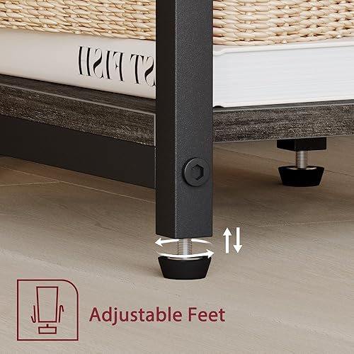 Miniatura 4 de Fixwal Juego de 2 mesas auxiliares, mesa auxiliar pequeña negra de 2 niveles, mesa de noche para sala de estar, dormitorio, oficina