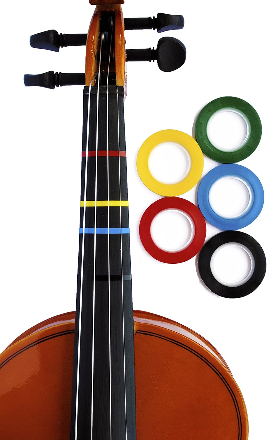 Long Beach Music Violin Fingering Tape (Red, Yellow, Blue, Green, Black)
