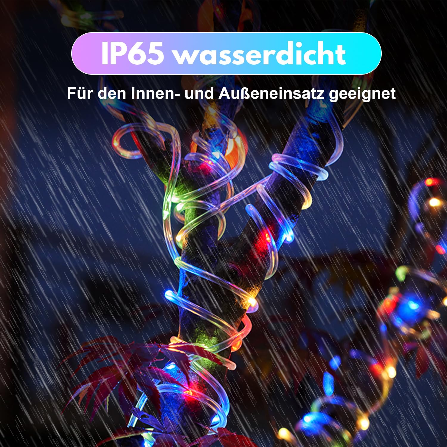 30M Lichterschlauch Aussen Bunt, LED Lichtschlauch mit Fernbedienung und Timer, 300 LEDs, IP65 wasserdicht, dimmbar, Memory-Funktion, für Garten Balkon Party Weihnachten