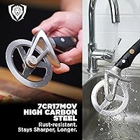 Vista 3 de Dalstrong Rueda cortadora de pizza – Acero inoxidable resistente de alto carbono – Mango G10 – Fácil limpieza – Mejor rebanada de cuchillo de pizza