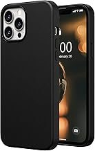 SURPHY Faux Leather Case Compatible with iPhone 13 Pro Max Case 6.7 inch, Premium PU Leather Case Cover (with Metallic Buttons & Microfiber Lining) for iPhone 13 Pro Max, Black