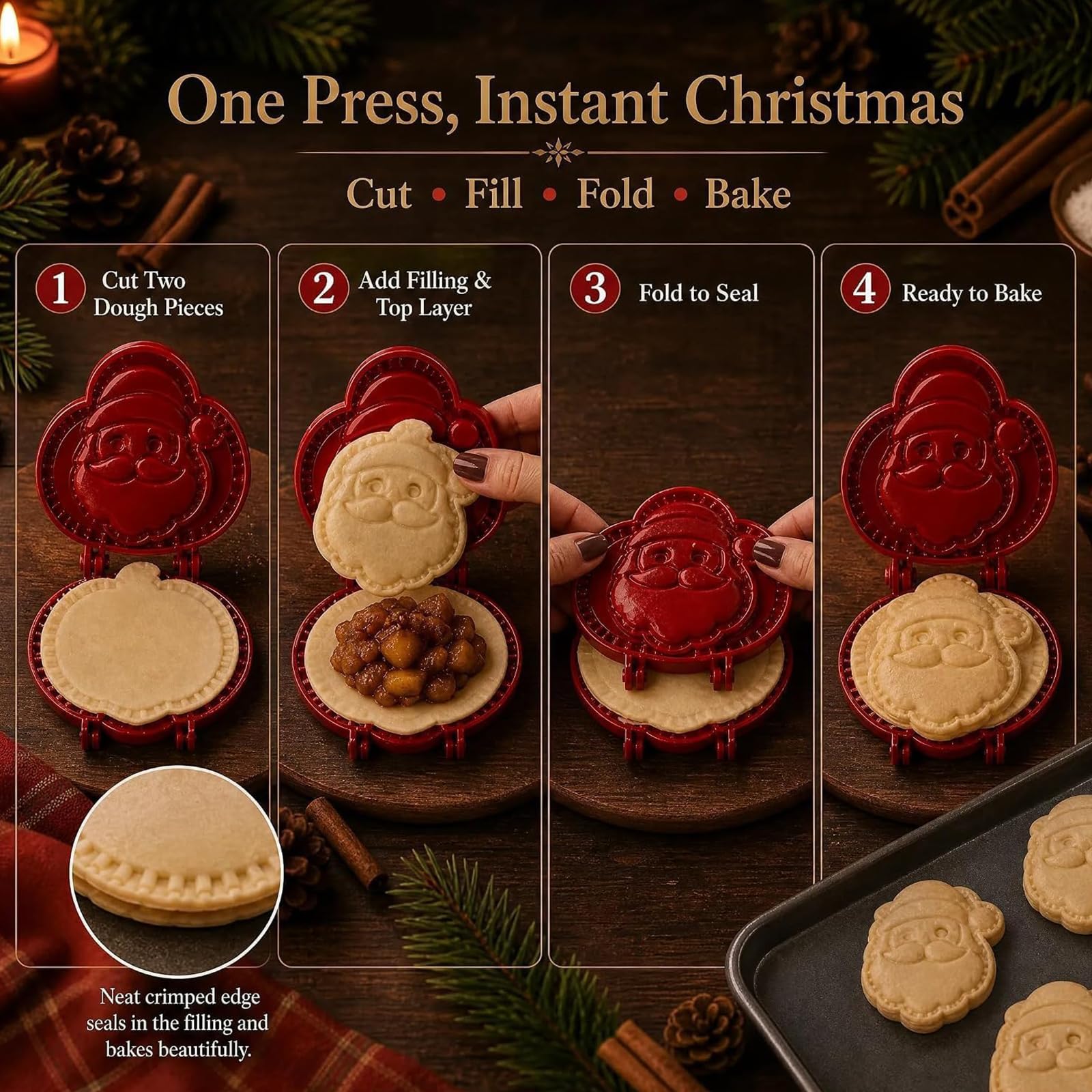 Stampo per Mini Torte a Mano, Set di Teglie DIY Natale Antiadese