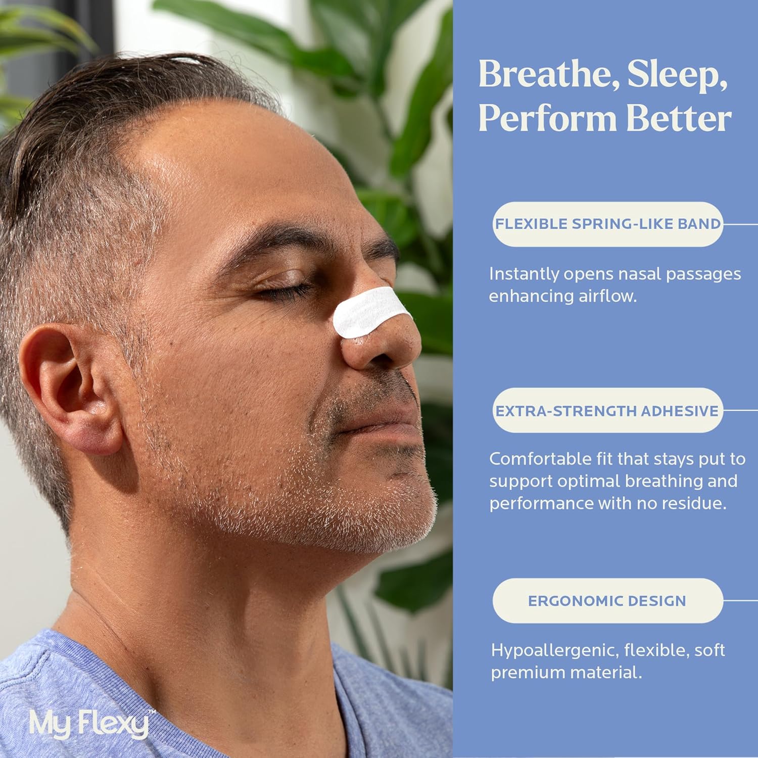 Nasal Strips – Extra Strength, White – Nasal Strips for Snoring. Get Better Sleep, and Breathe Easier. Nose Strips Snoring Solution for Better Breathing & Relieve Congestion - 30 Ct. - Image 2