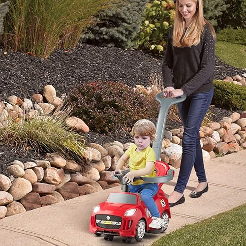 Miniatura 7 de Costzon Coche de empuje 3 en 1 cochecito deslizante para caminar con bocina música luz almacenamiento debajo del asiento mango parental barandillas