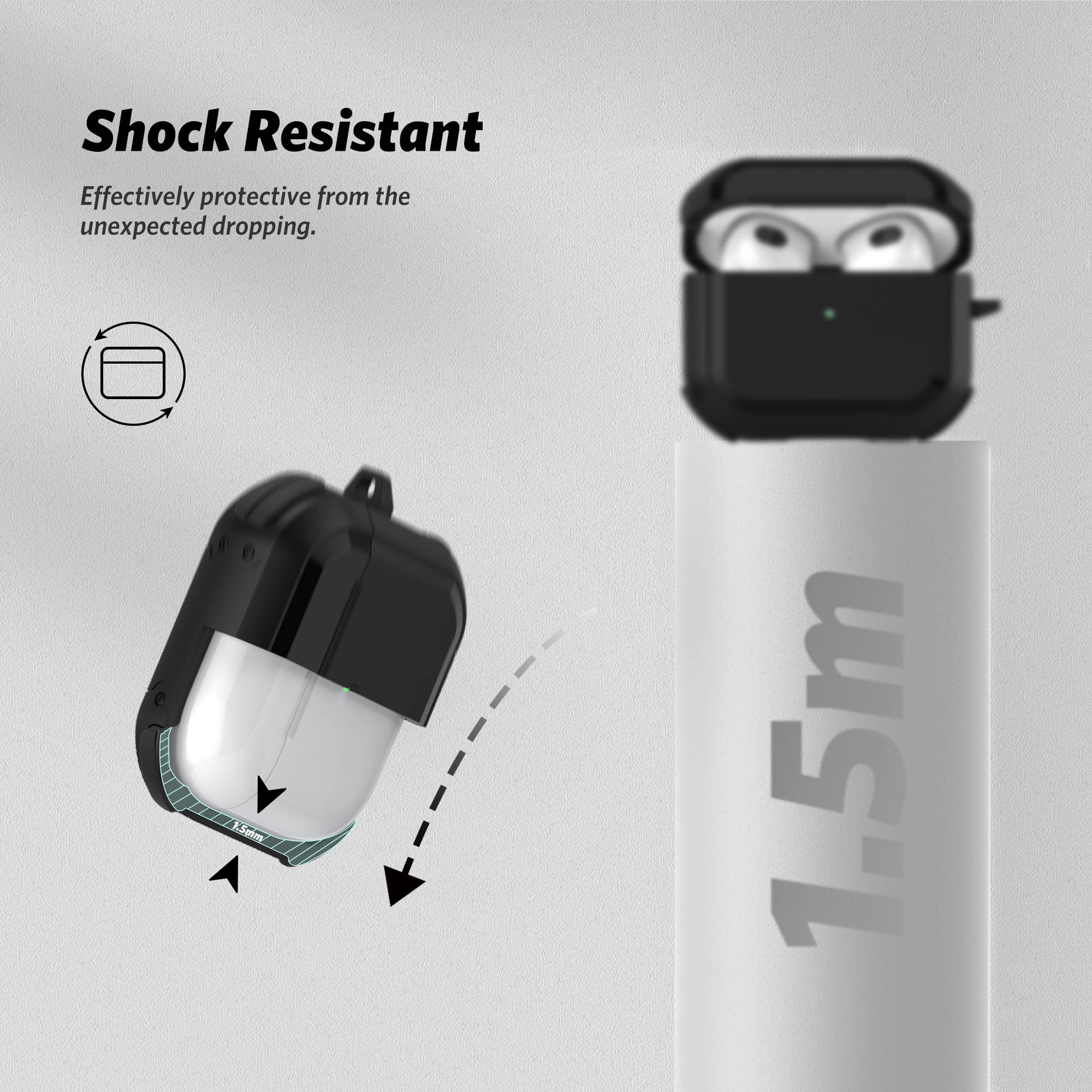 Zachte siliconen hoes met sleutelhanger schokbestendige beschermhoes voor Jabra Elite Active 75t draadloze hoofdtelefoon, blauw