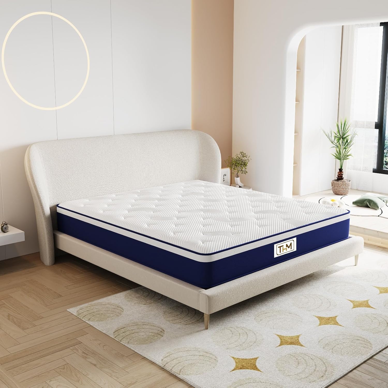 81JbL6QNq7L._AC_SL1500_ Home Mart 25cm Hybrid Mattress | Medium Firm Memory Foam & Pocket Spring Mattress | Pressure Relief | Motion Isolation | Breathability | Comfortable Rest