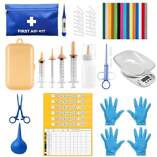 52pcs Puppy Whelping Supplies,Whelping kit,Puppies Birth,Kitten Dog Supplies,Puppy kit,Bottle Feeding