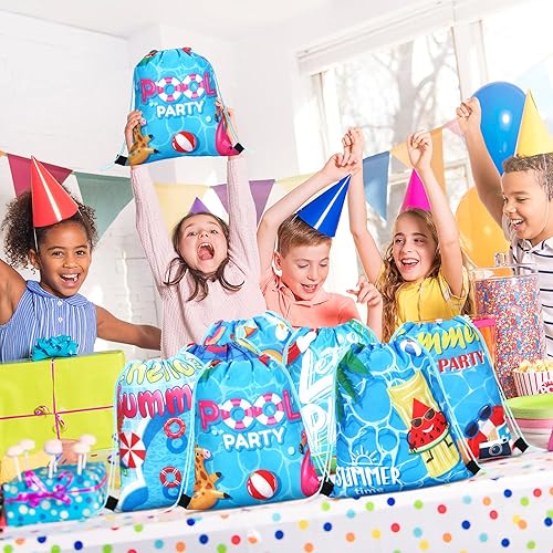Miniatura 7 de 24 bolsas de verano para fiestas en la piscina, bolsas de regalo con cordón para la playa, bolsas de regalo para fiestas en la piscina, decoraciones