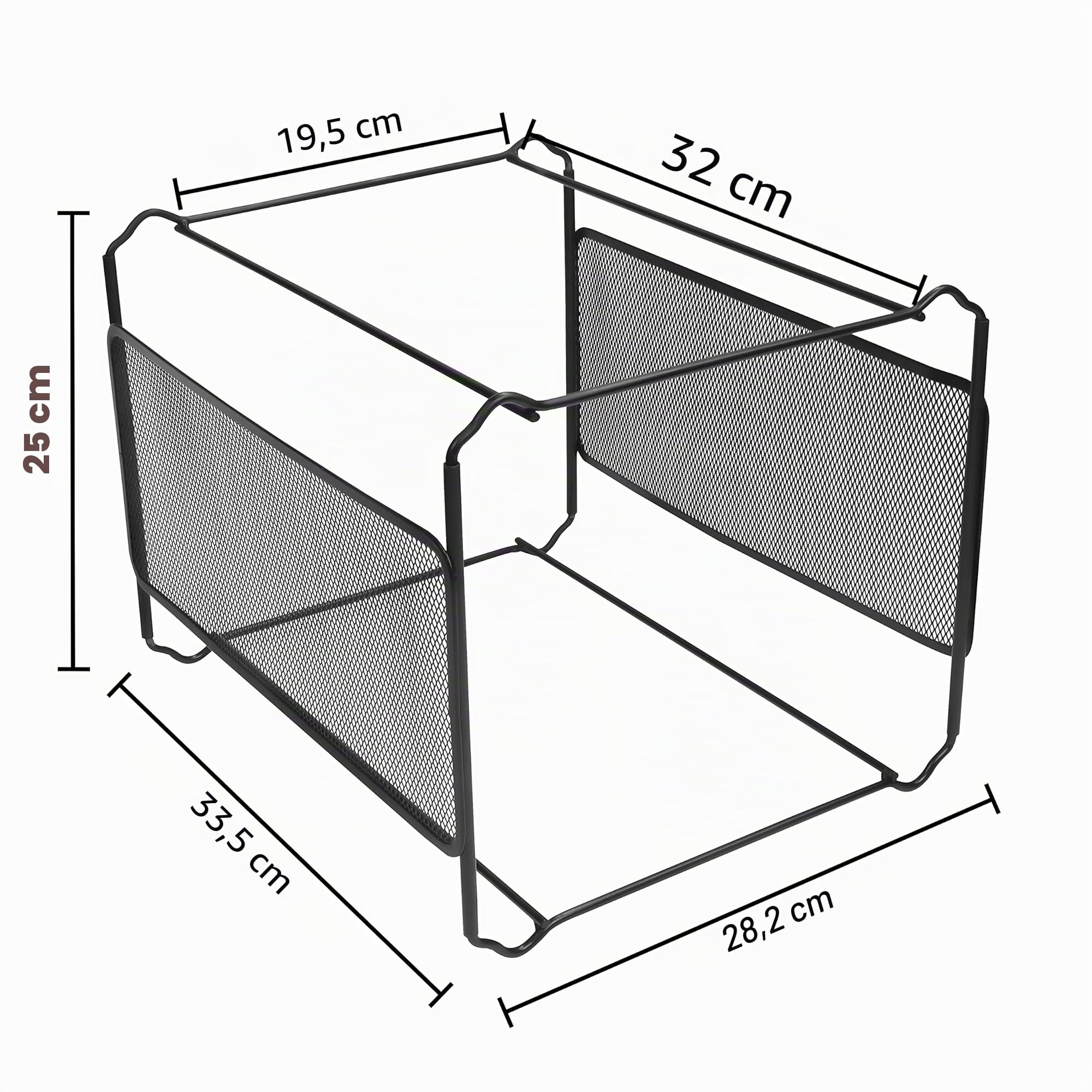 Belle Vous Archivador Carpetas Colgantes Malla Negra A4 – 33,5 x 28,2 x 25 cm - Puede Contener Alrededor de 30 Carpetas - Caja Archivador Mueble de Sobremesa, Uso Oficina y el Hogar