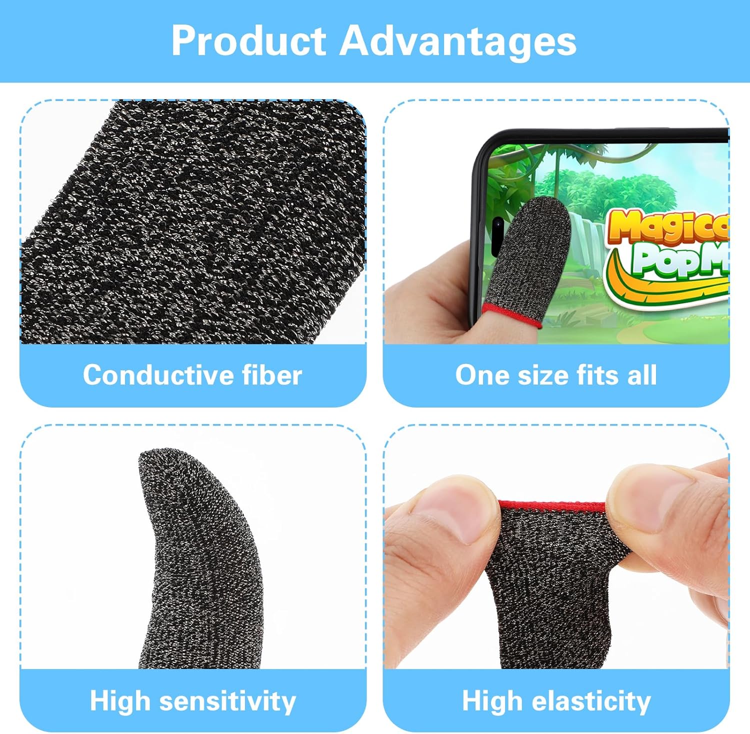 40Pcs Finger Sleeves Thumb Sleeves Mobile Gaming Finger Gloves for Gaming Dedales Gamer for Men Women Mobile Phone Game image 5 of 8 B0CSBPB14R