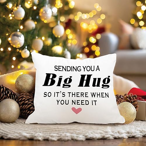 Miniatura 4 de Fundas de almohada Big Hug de 18 x 18 pulgadas, regalos de agradecimiento para mejor amiga de larga distancia, regalo de Miss You para ella y él,