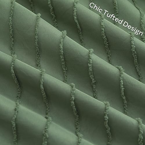 Miniatura 4 de JELLYMONI Fundas de almohada tamaño King verde, paquete de 2, fundas de almohada de cama bohemias a rayas 20x36 pulgadas, fundas de almohada de