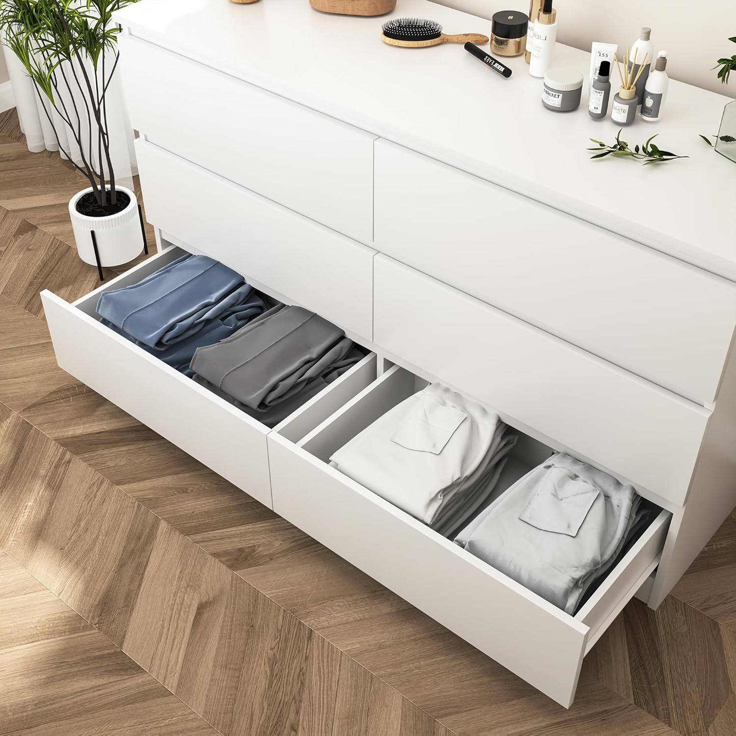 White Nursery Dresser with Soft Close Drawers
