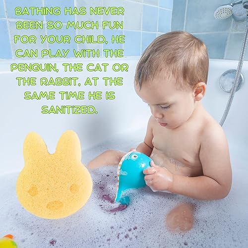 Miniatura 3 de Padime 3 piezas  Esponjas de bebé Konjac para baño  Esponja natural para bebés  Esponja para bañar Bebes  Esponja de baño para niños con formas de