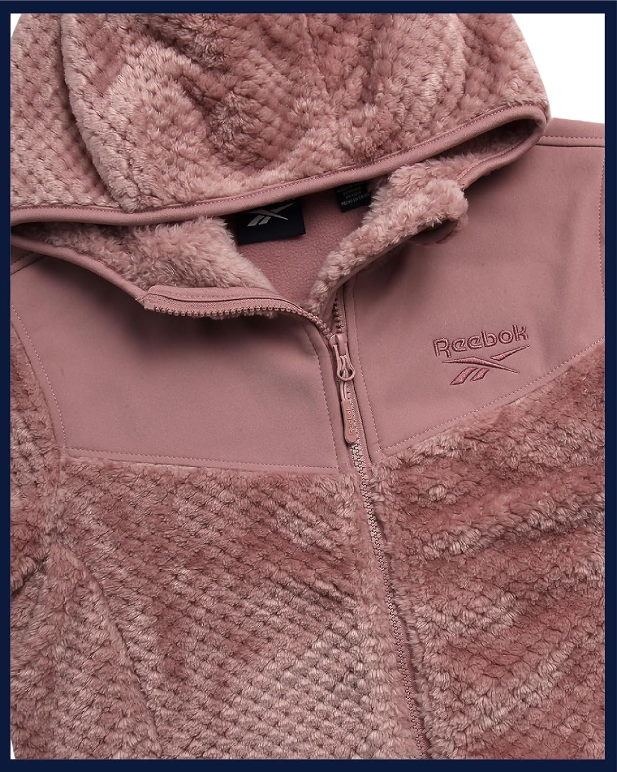 Reebok Womens Fleece Jacket - Super Soft Snow Fleece Hooded Zip Up Jacket - Cozy Softshell Outdoor Winter Jackets for Women - Image 5