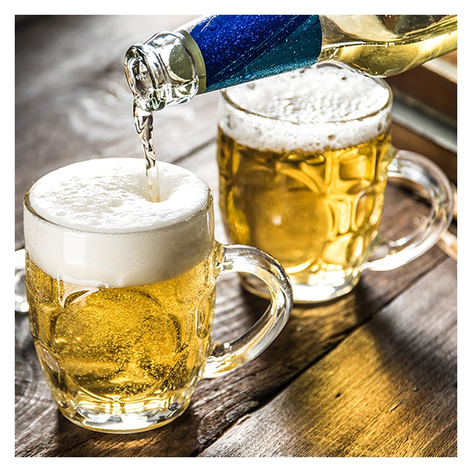 Kieliszki do piwa, Spersonalizowany kufel, na piwo zagęszczony szklany do piwa okrągłe kufle 560ML duże szklane z wgłębieniami zestawem uchwytów