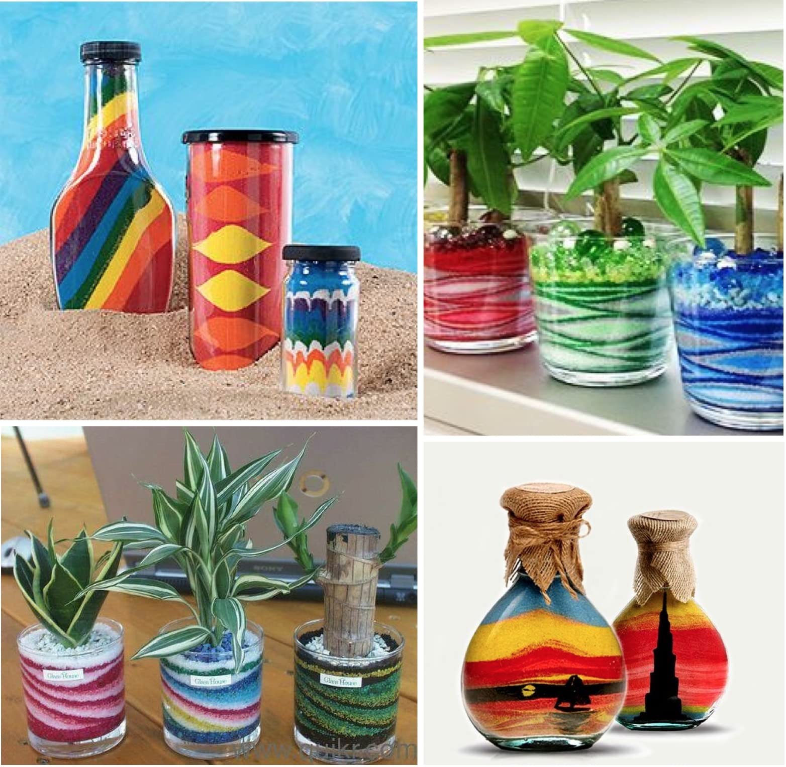 SABBIA COLORATA Decorazione Sottile 0,7-1,2 mm SHABBY TREND® IN VASO (1500 Gr, BIANCO)